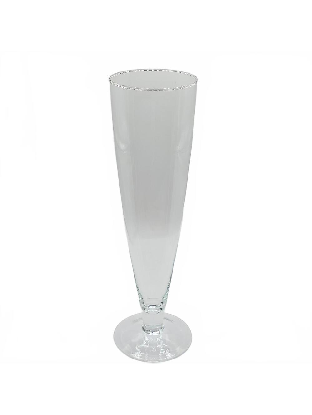 Large Crystal Glass Trumpet Vase